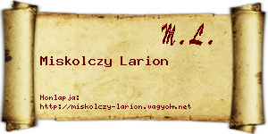 Miskolczy Larion névjegykártya